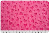 Cuddle Embossed Heart Fuchsia - 58"/60" Width - Minky Yardage by Shannon Fabrics