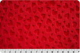 Cuddle Embossed Heart - Scarlet - 58"/60" Width - Minky Yardage by Shannon Fabrics