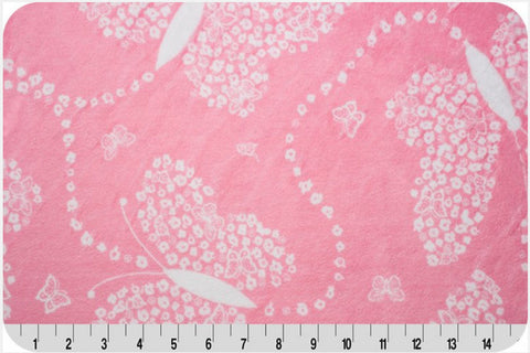Cuddle Prints - Flowerfly Cuddle - Paris Pink - 58"/60" Width - Minky Yardage by Shannon Fabrics