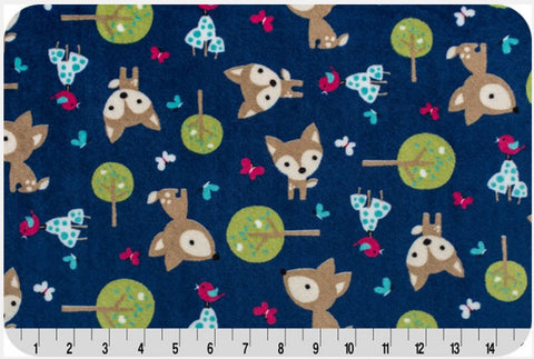 Cuddle Prints - Oh, Deer Cuddle Midnight - 58"/60" Width - Minky Yardage by Shannon Fabrics