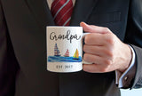 Pregnancy Announcement For Grandpa, Grandpa Mug, Baby Reveal For Grandparents, Established date, Gift for Baby Reveal, Grandfather Mug