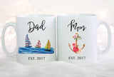 Couples Mug Set, Mom And Dad Mugs, New Parents Gift, Gift For Parents, Mom Coffee Mug, Dad Mug, Baby Announcement, Baby Shower Gift for Mom