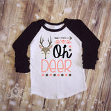 Oh Deer Custom Ruffle Raglan Personalized Shirt Girl Baby Toddler Shirt