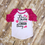 Bows & Bling It's a Cheer Thing Custom Ruffle Raglan Personalized Shirt Girl Baby Toddler Shirt