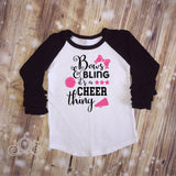 Bows & Bling It's a Cheer Thing Custom Ruffle Raglan Personalized Shirt Girl Baby Toddler Shirt