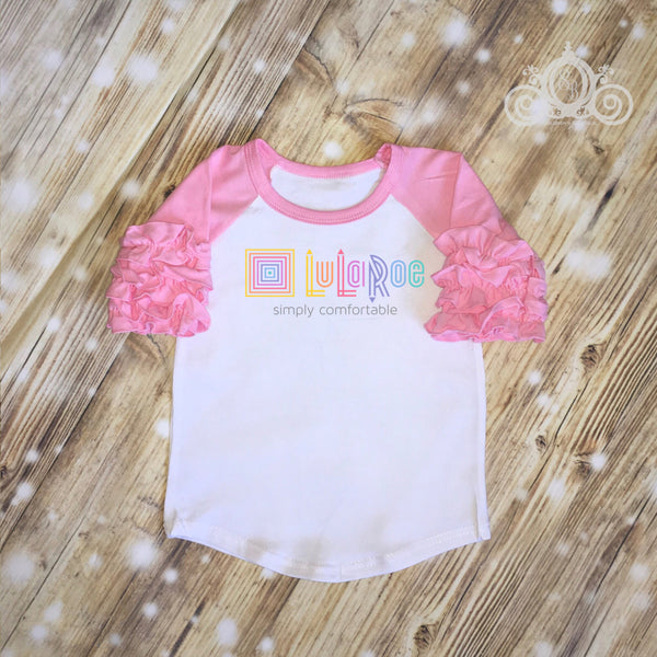 LulaRoe LulaRoe Girl LulaRoe Kids Custom Ruffle Raglan Personalized Shirt Girl Baby Toddler Shirt