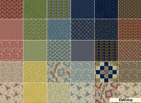Postage Stamp c.1840-1860 - 10" Squares/Layer Cake by Mary Koval for Windham Fabrics - 42, 10" X 10" Precut Fabric Squares