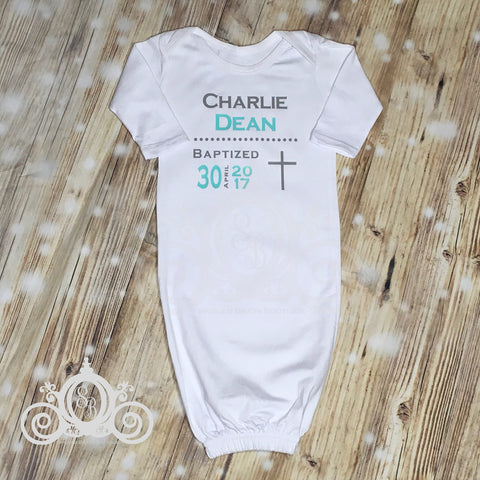 Baptism Announcement Baby Gown Layette