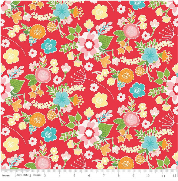 Super Deal Wistful Main Red from the collection "Wistful Winds" by Doohikey Designs for Riley Blake