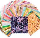 SUPER DEAL Basically Batik Charm Pack by Benartex Studio - 40, 5 inches X 5 inches Precut Fabric Squares