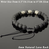 Men's Women Lava Rock Adjustable Braided Bracelet Tibetan Silver OM Buddhism Beads DiyNotion T340