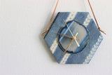 8" Textile Mudcloth Blue Agate Wall Clock