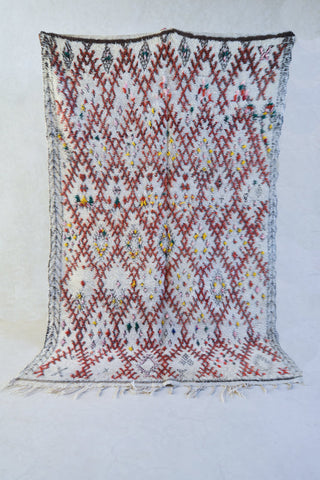 BENI OURAINVintage Moroccan Rug. Wool Carpet. Modern Design.
