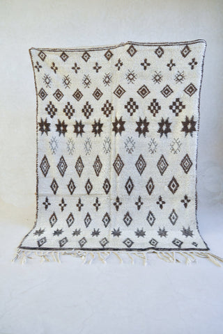 BENI OURAIN. 7'11"x5'9"""Vintage Moroccan Rug. Wool Beni Ourain Carpet. Modern Design.