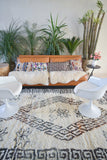 BENI OURAIN. 9'5"x5'9"Vintage Moroccan Rug. Wool Beni Ourain Carpet. Modern Design.