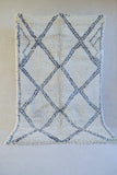 BENI OURAIN 9'10"x6'3"Vintage Moroccan Rug. Wool Beni Ourain Carpet. Modern Design.
