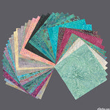 SALE Coastal Mist Batiks Stack Pack/Layer Cake by Kathy Engle for Island Batiks - 42, 10" X 10" Precut Batik Fabrics