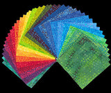 SALE Dotalicious Fire Batiks Stack Pack/Layer Cake by Claudia Pfeil for Island Batiks - 42, 10" X 10" Precut Batik Fabrics