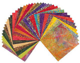 SALE Glowing Embers Batiks Stack Pack/Layer Cake by Kathy Engle for Island Batiks - 42, 10" X 10" Precut Batik Fabrics