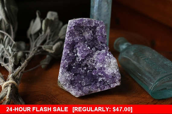 Flash Sale! Save 20% Small Amethyst Geode 215g || Standing Amethyst Cluster || Raw Amethyst Cluster || Purple Geode Crystal Cluster || Bo...