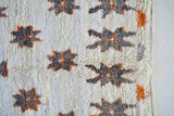 BENI OURAIN 9'x6'7"Vintage Moroccan Rug. Wool Beni Ourain Carpet. Modern Design.