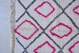AZILAL. 7'7"x5'Vintage Moroccan Rug. Wool Beni Ourain Carpet. Modern Design.