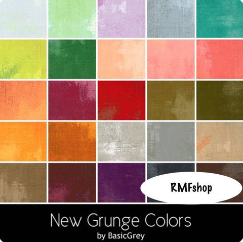 SALE New Arrival Spring 2017 Grunge New Colors Jelly Roll BasicGrey for Moda Fabrics - 40, 2.5" Precut Fabrics. Item # 30150JRN3