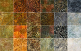 SALE Artisan Batiks Kalahari 6, Ten Squares/Layer Cake by Lunn Studios for Robert Kaufman - 42, 10" X 10" Precut Batik Fabrics