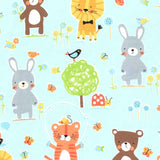 SALE Flannel Nature Babies by Michael Miller 100% Cotton Flannel/CF7219 - Aqua-D