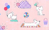 Doggie Day Afternoon from Doggie Play Day collection by Michael Miller - Blossom Pink - CX7159-BLOS-D - Sold by 1/2 Yard and 1 Yard