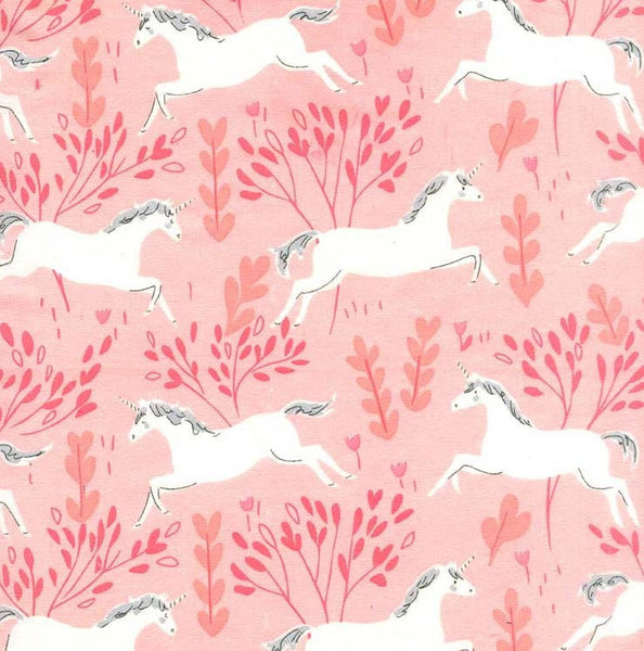 SALE Magic Flannels - Unicorn Forest Blossom Flannel Yardage by Michael Miller - 100% Cotton Flannel (Non-Metallic)
