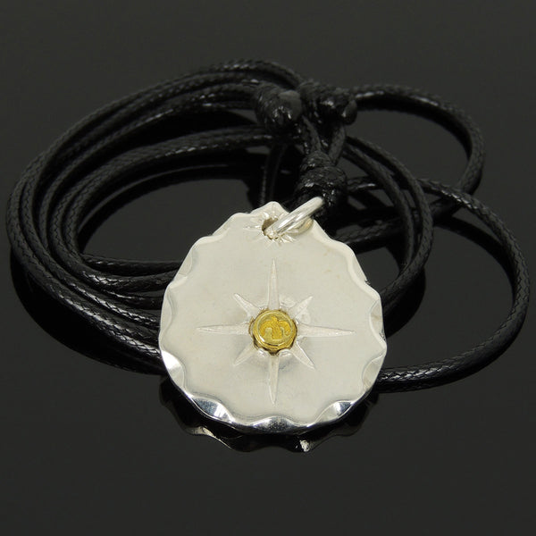 Men's Women Adjustable Necklace 925 Sterling Silver Brass Eagle Pendant with Wax Rope DiyNotion NK178