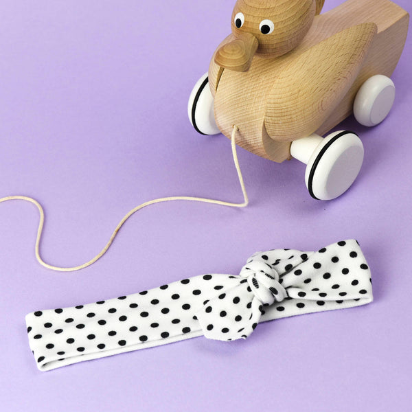 Black and White Polkadot Organic Baby Headband/Baby Headband/Baby Gift/Newborn Headband/Headbands/Infant Headband/Baby Headwrap