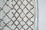 BENI OURAIN 13'5"x6'6"Vintage Moroccan Rug. Wool Beni Ourain Carpet. Modern Design.