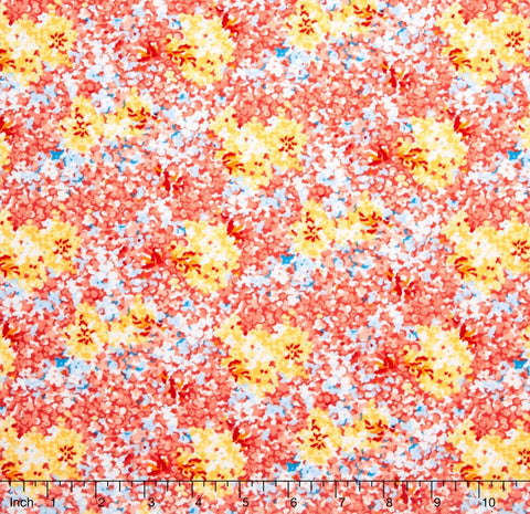 SALE Forever Love - Forever Rose on Butter Yardage by Eleanor Burns for Benartex