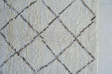 RUNNER BENI OURAIN. Vintage Moroccan Runner Rug. Wool Beni Ourain Carpet. Modern Design.