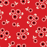 SALE New Collection - Moon Button Red from the Collection "Moon Flower" By Kanvas Studio for Benartex