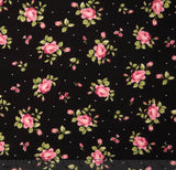 SALE Flannel Welcome Home Rose - Floral Dots Black Flannel Yardage by Jennifer Bosworth for Maywood Studio - MASF8362-J