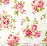 SUPER DEAL Flannel Welcome Home Rose - Large Floral Cream Flannel Yardage by Jennifer Bosworth for Maywood Studio