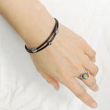 Men's Women Adjustable Braided Bracelet 925 Sterling Silver Cross Beads & Spacer DiyNotion Handmade BR1106