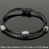 Men's Women Adjustable Braided Bracelet 925 Sterling Silver Cross Beads & Spacer DiyNotion Handmade BR1106