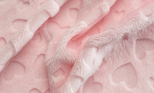 Cuddle Embossed Heart - Blush - 58"/60" Width - Minky Yardage by Shannon Fabrics