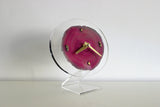 7" Pink Agate Acrylic Desk Clock