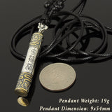 Men's Women Adjustable Necklace 925 Sterling Silver Protection Stick of Monkey King Sun Wukong Pendant with Wax Rope DiyNotion NK179