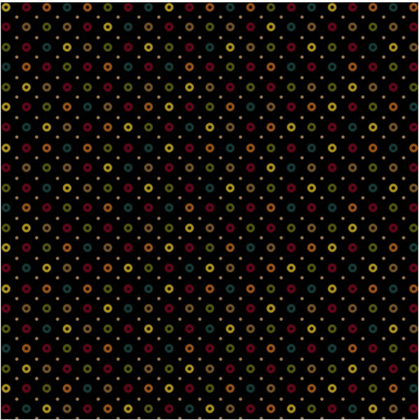 SALE Welcome Wagon - Black Cheerios Yardage by Kim Diehl for Henry Glass