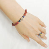Men's Women Red Jasper Stone Lapis Pyrite Adjustable Braided Bracelet 925 Sterling Silver Nugget Beads from Thailand DiyNotion BR1112