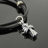 Men's Women Adjustable Braided Bracelet 925 Sterling Silver Cross Pendant Beads & Spacer DiyNotion Handmade BR1118