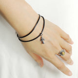 Men's Women Adjustable Braided Bracelet 925 Sterling Silver Cross Pendant DiyNotion Handmade BR1119