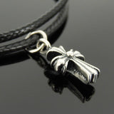 Men's Women Adjustable Braided Bracelet 925 Sterling Silver Cross Pendant DiyNotion Handmade BR1119
