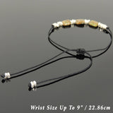 Men's Women Snake Skin Stone Adjustable Braided Bracelet 925 Sterling Silver Nugget Beads from Thailand DiyNotion BR1120